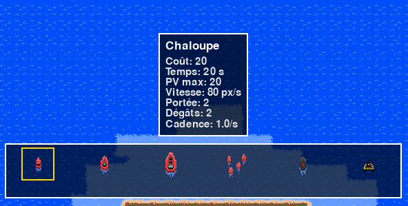Menu unitées
